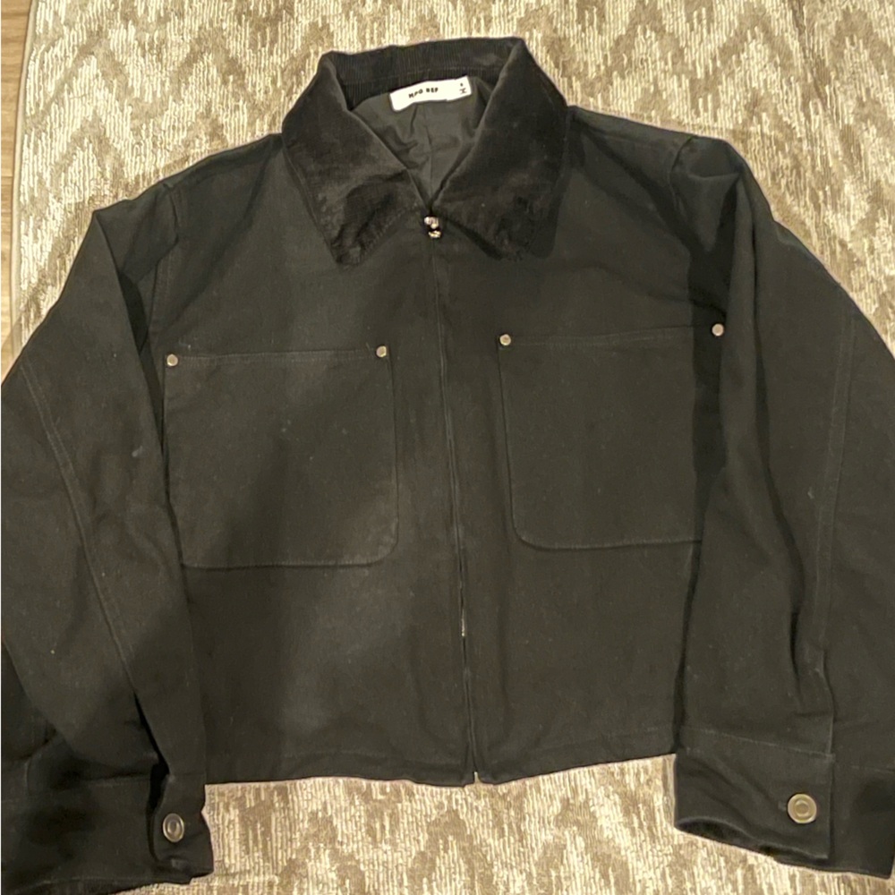 Mod Ref Black Utility Jacket With Collar - image 1